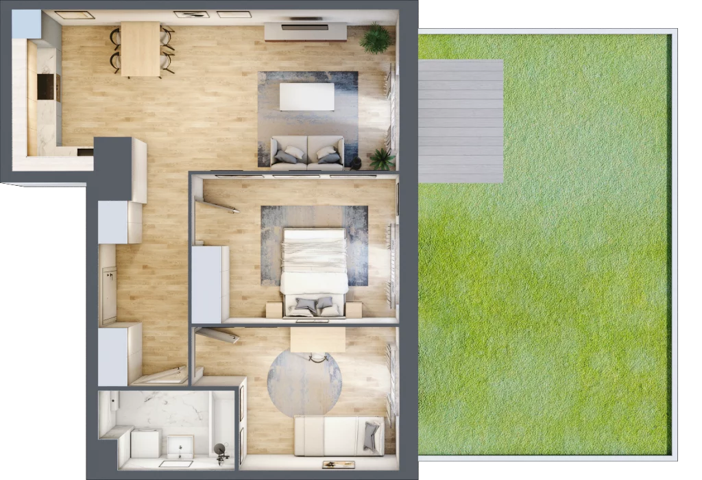 3 pokoje, mieszkanie 62,31 m², parter, oferta nr B11-K1-0-1, Żerniki Na Novo III, Wrocław, Żerniki, ul. Maxa Berga