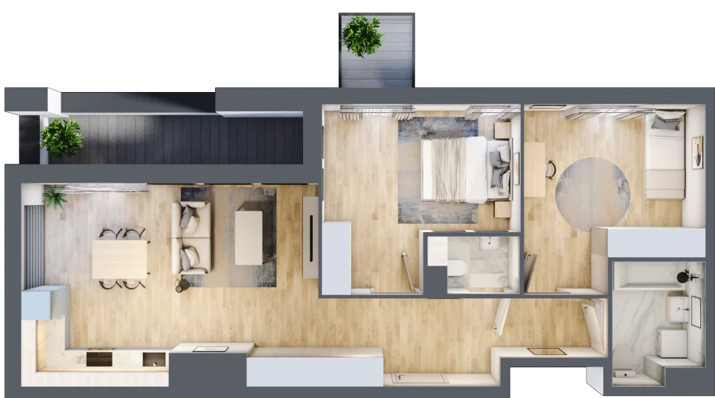 3 pokoje, mieszkanie 68,42 m², piętro 3, oferta nr B11-K2-3-2, Żerniki Na Novo III, Wrocław, Żerniki, ul. Maxa Berga