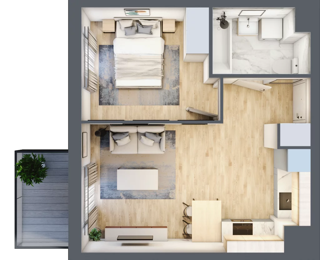 2 pokoje, mieszkanie 36,92 m², piętro 4, oferta nr B11-K1-4-7, Żerniki Na Novo III, Wrocław, Żerniki, ul. Maxa Berga