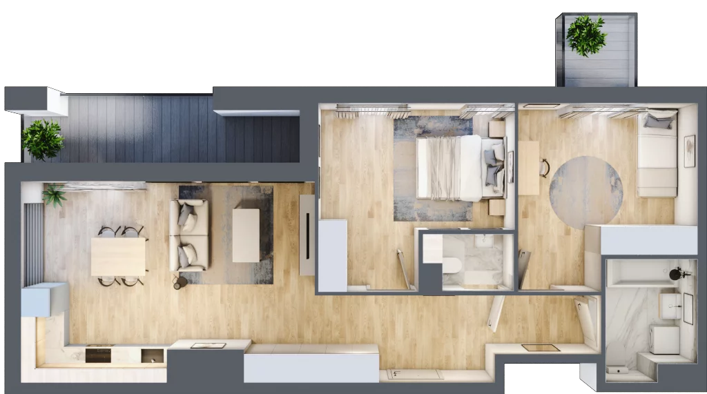 3 pokoje, mieszkanie 68,41 m², piętro 4, oferta nr B11-K2-4-2, Żerniki Na Novo III, Wrocław, Żerniki, ul. Maxa Berga