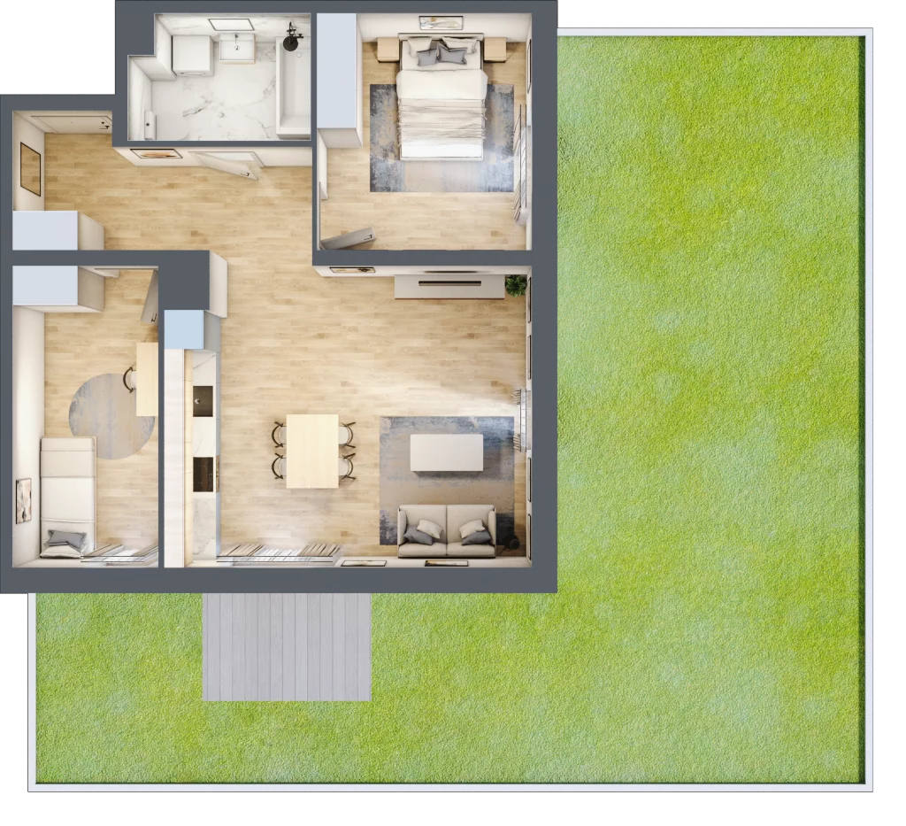 3 pokoje, mieszkanie 61,79 m², parter, oferta nr B11-K1-0-3, Żerniki Na Novo III, Wrocław, Żerniki, ul. Maxa Berga