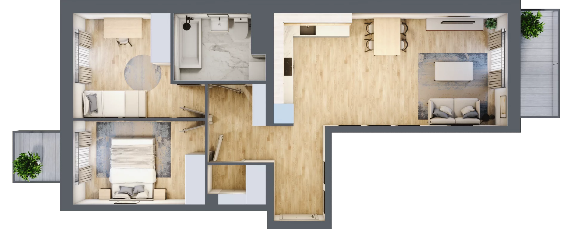 3 pokoje, mieszkanie 60,51 m², piętro 2, oferta nr B11-K2-2-3, Żerniki Na Novo III, Wrocław, Żerniki, ul. Maxa Berga