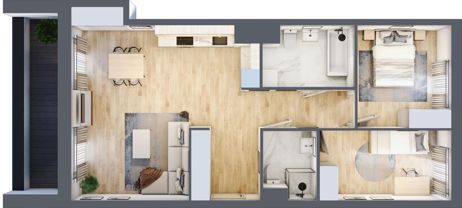 3 pokoje, mieszkanie 68,34 m², piętro 4, oferta nr B11-K1-4-1, Żerniki Na Novo III, Wrocław, Żerniki, ul. Maxa Berga