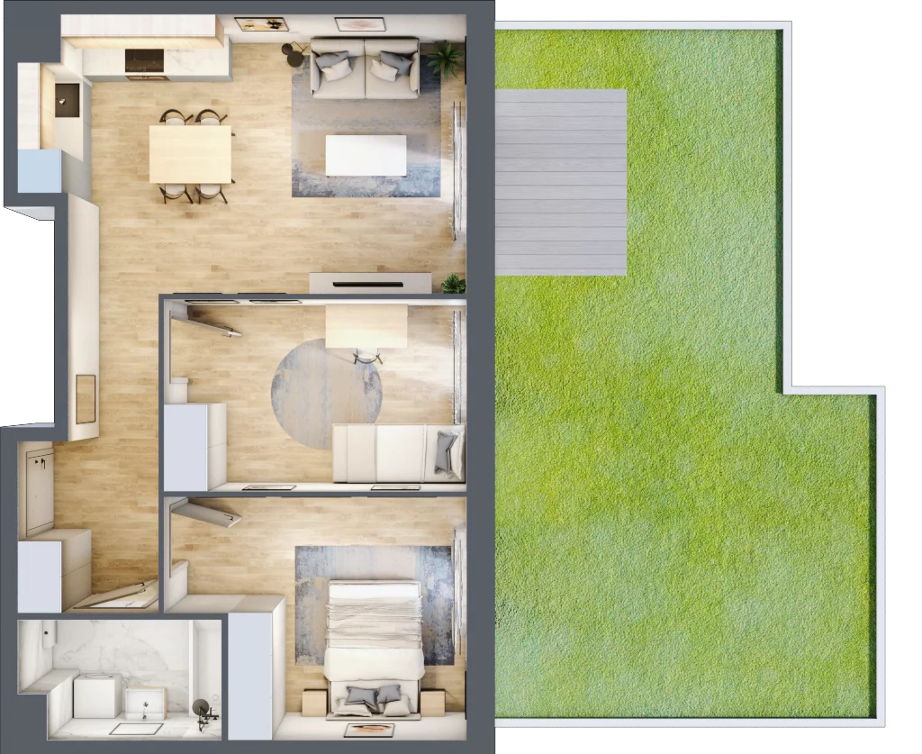 3 pokoje, mieszkanie 57,75 m², parter, oferta nr B11-K1-0-2, Żerniki Na Novo III, Wrocław, Żerniki, ul. Maxa Berga