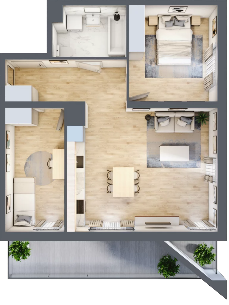 3 pokoje, mieszkanie 61,92 m², piętro 3, oferta nr B11-K1-3-4, Żerniki Na Novo III, Wrocław, Żerniki, ul. Maxa Berga