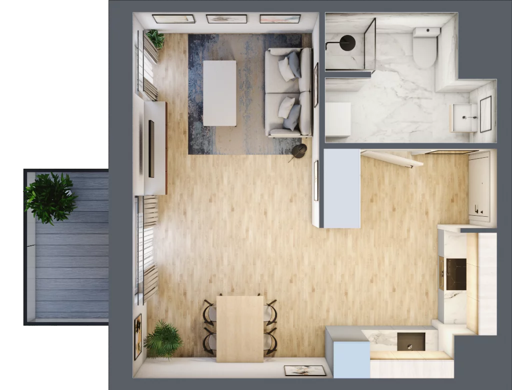 1 pokój, mieszkanie 33,70 m², piętro 1, oferta nr B11-K2-1-1, Żerniki Na Novo III, Wrocław, Żerniki, ul. Maxa Berga