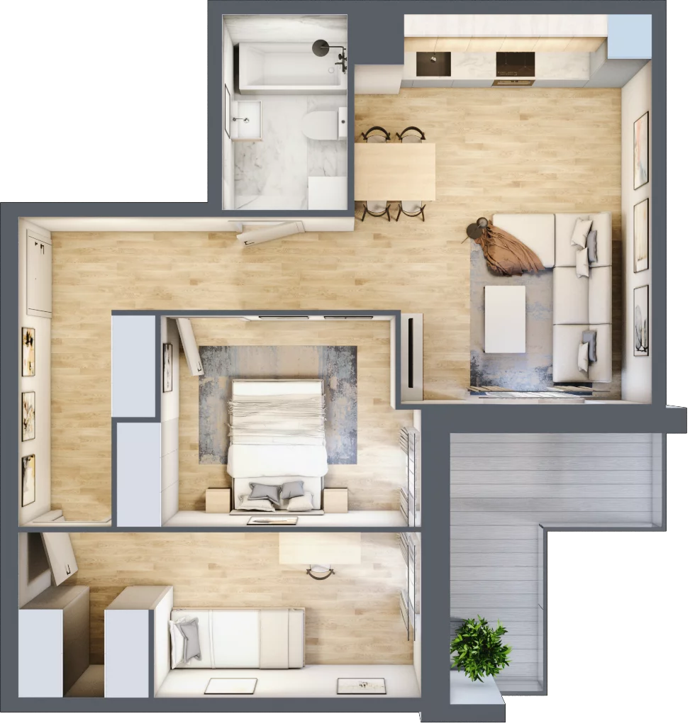 3 pokoje, mieszkanie 57,48 m², piętro 1, oferta nr B11-K2-1-4, Żerniki Na Novo III, Wrocław, Żerniki, ul. Maxa Berga