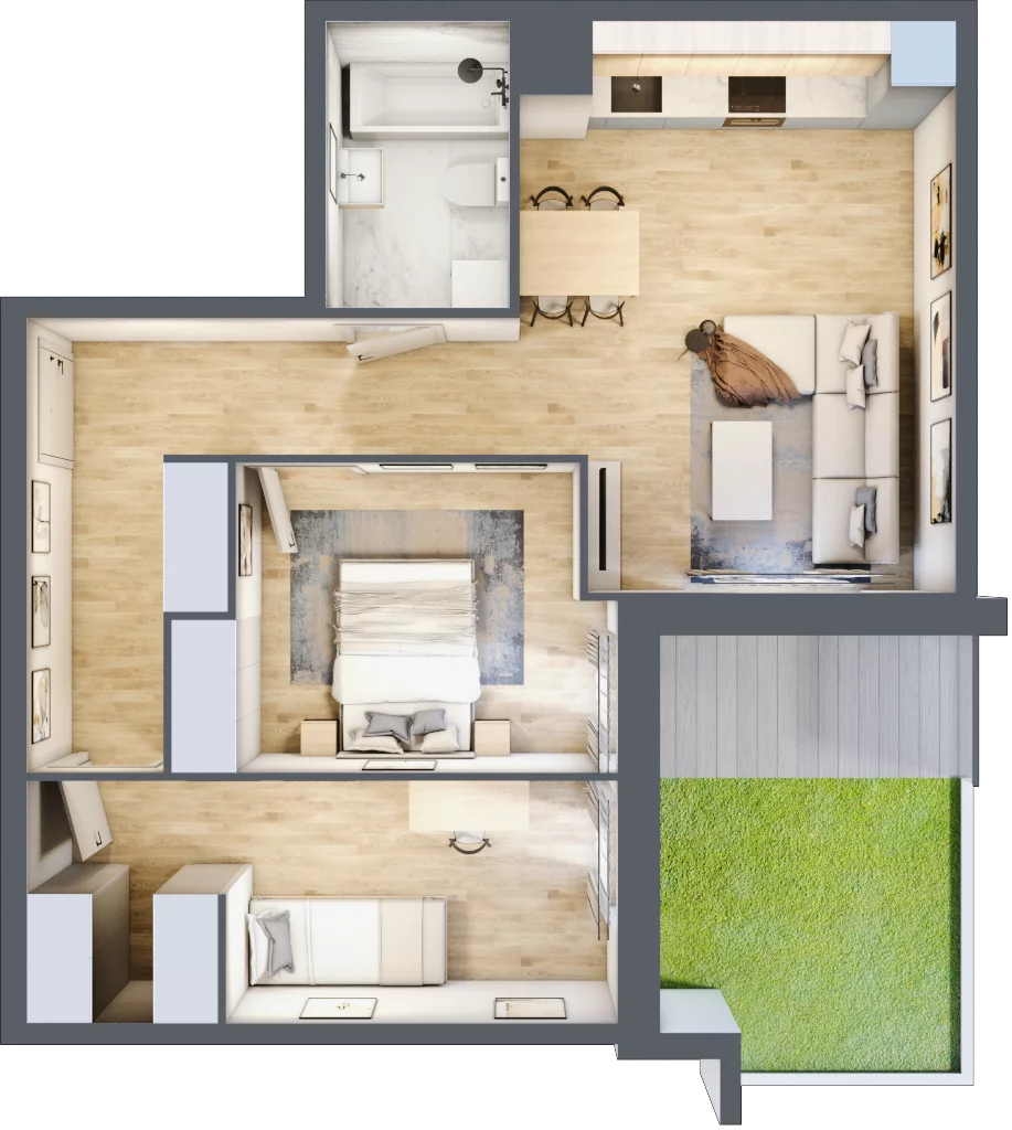 3 pokoje, mieszkanie 57,50 m², parter, oferta nr B11-K2-0-3, Żerniki Na Novo III, Wrocław, Żerniki, ul. Maxa Berga