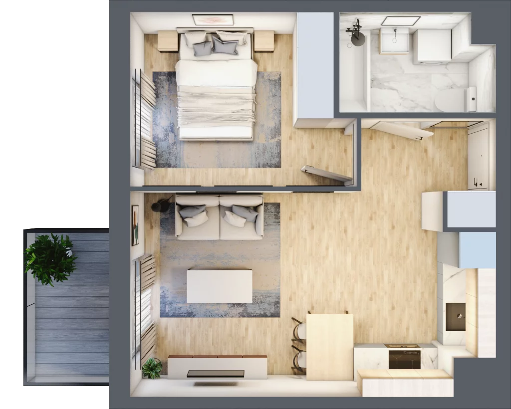 2 pokoje, mieszkanie 36,37 m², piętro 4, oferta nr B11-K1-4-6, Żerniki Na Novo III, Wrocław, Żerniki, ul. Maxa Berga