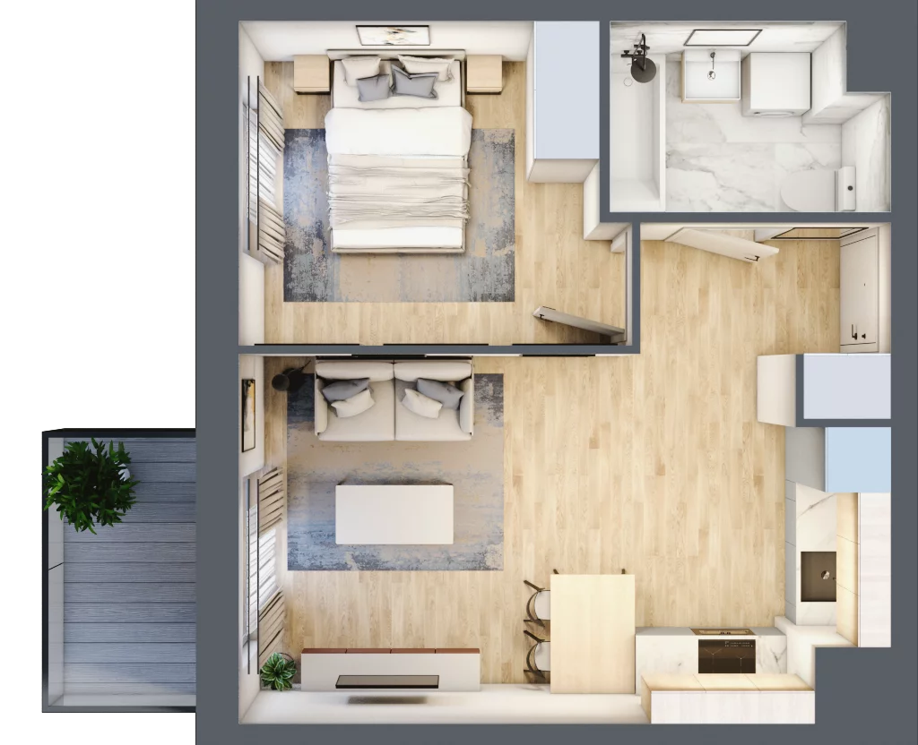 2 pokoje, mieszkanie 36,75 m², piętro 1, oferta nr B11-K1-1-7, Żerniki Na Novo III, Wrocław, Żerniki, ul. Maxa Berga