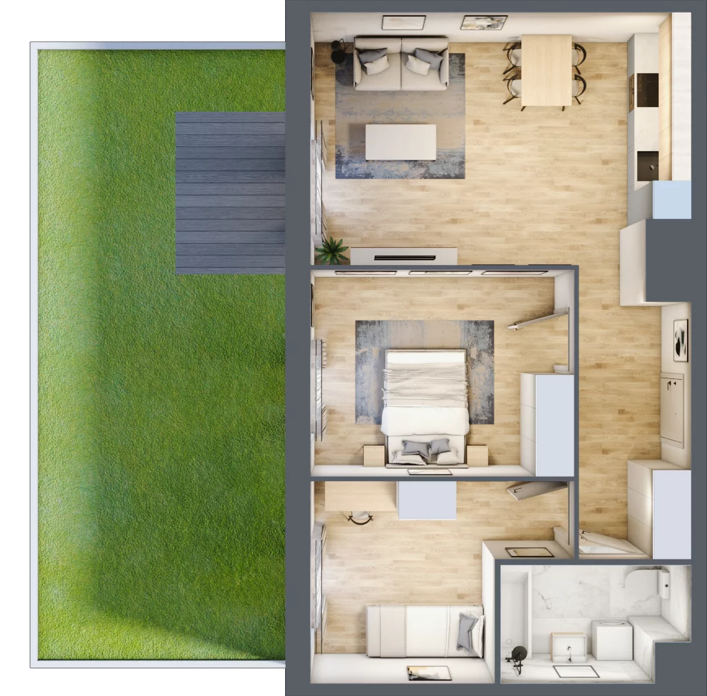 3 pokoje, mieszkanie 59,82 m², parter, oferta nr B11-K1-0-5, Żerniki Na Novo III, Wrocław, Żerniki, ul. Maxa Berga