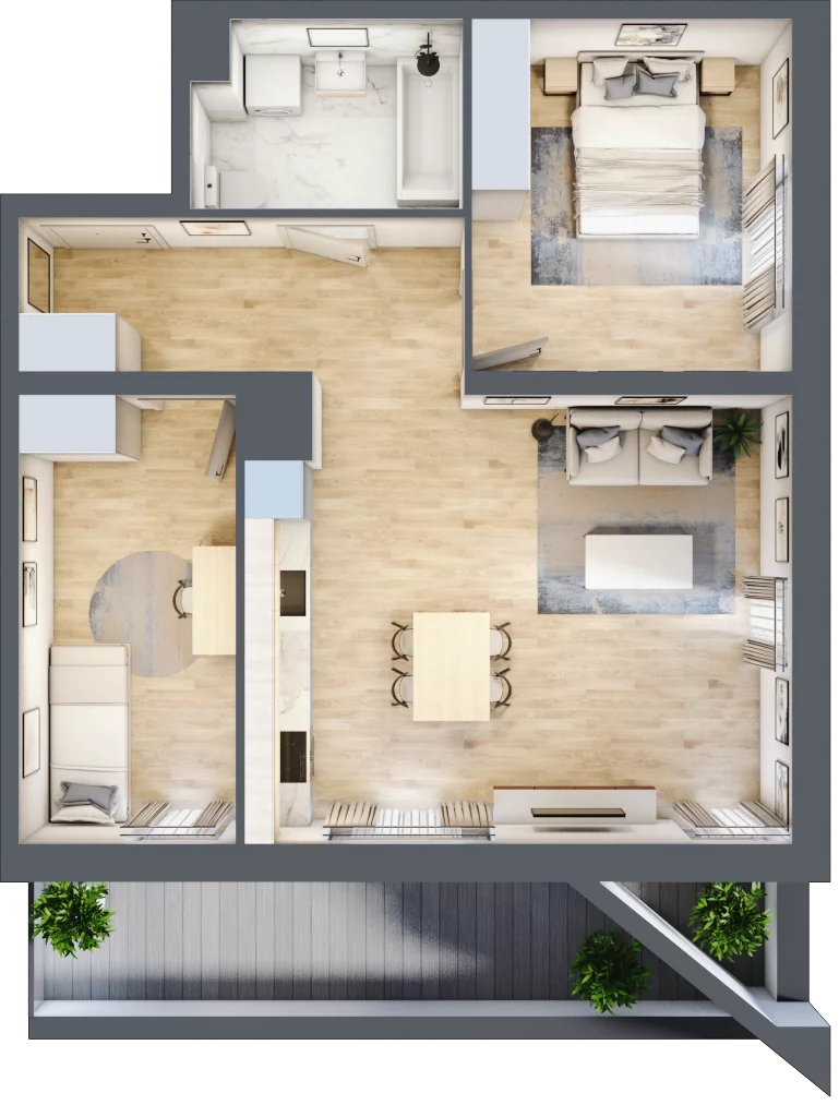 3 pokoje, mieszkanie 60,95 m², piętro 1, oferta nr B11-K1-1-4, Żerniki Na Novo III, Wrocław, Żerniki, ul. Maxa Berga
