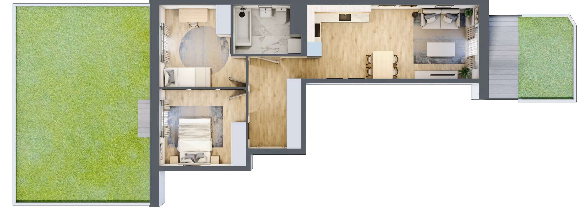 3 pokoje, mieszkanie 57,05 m², parter, oferta nr B12-K1-0-1, Żerniki Na Novo III, Wrocław, Żerniki, ul. Maxa Berga
