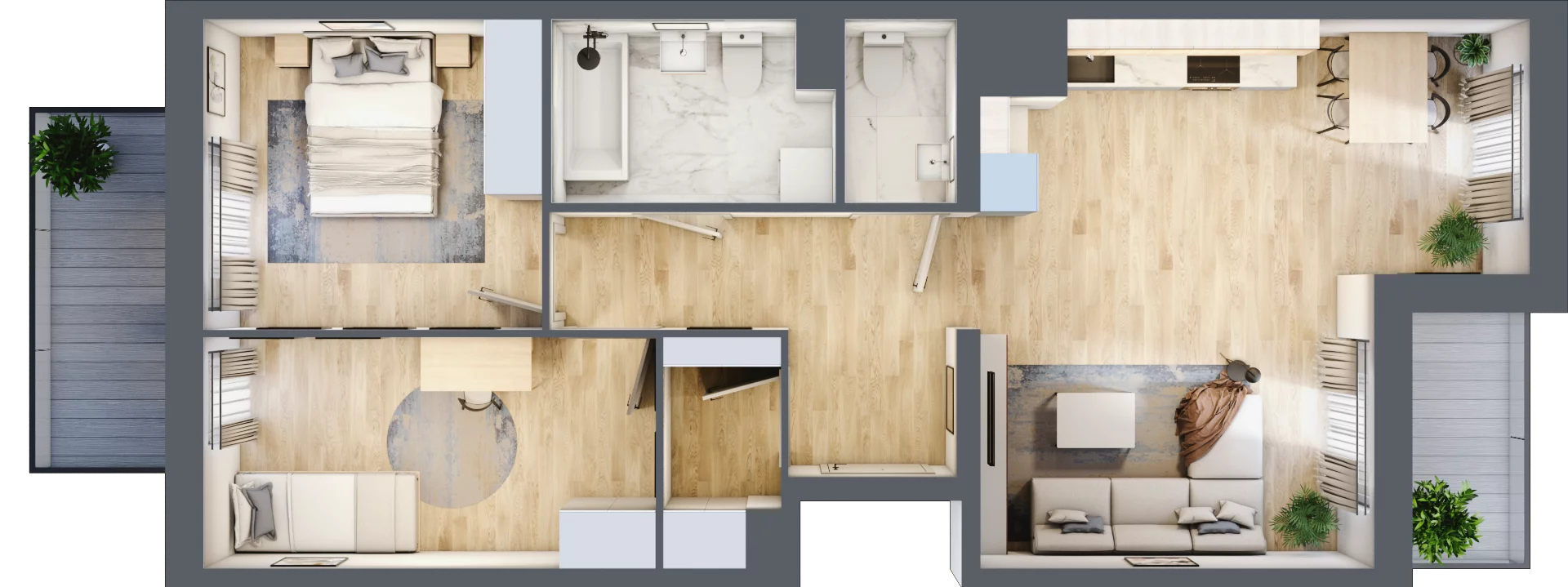 3 pokoje, mieszkanie 66,43 m², piętro 2, oferta nr B12-K3-2-1, Żerniki Na Novo III, Wrocław, Żerniki, ul. Maxa Berga