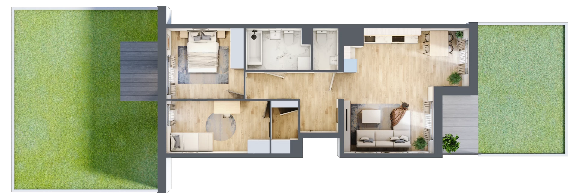 3 pokoje, mieszkanie 66,43 m², parter, oferta nr B12-K3-0-1, Żerniki Na Novo III, Wrocław, Żerniki, ul. Maxa Berga