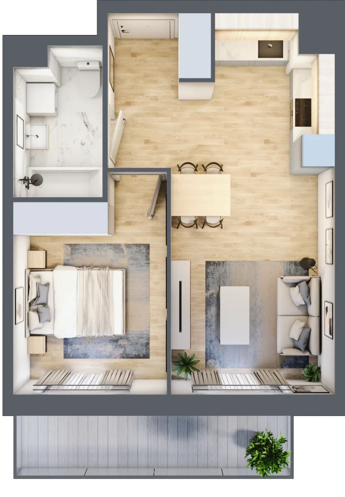 2 pokoje, mieszkanie 39,42 m², piętro 1, oferta nr B12-K1-1-2, Żerniki Na Novo III, Wrocław, Żerniki, ul. Maxa Berga