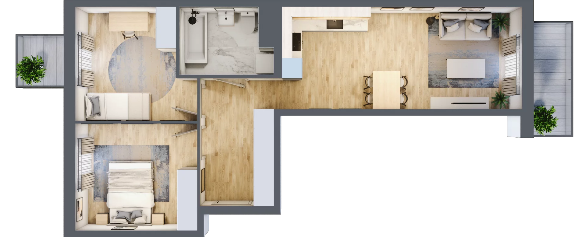 3 pokoje, mieszkanie 57,62 m², piętro 4, oferta nr B12-K1-4-1, Żerniki Na Novo III, Wrocław, Żerniki, ul. Maxa Berga