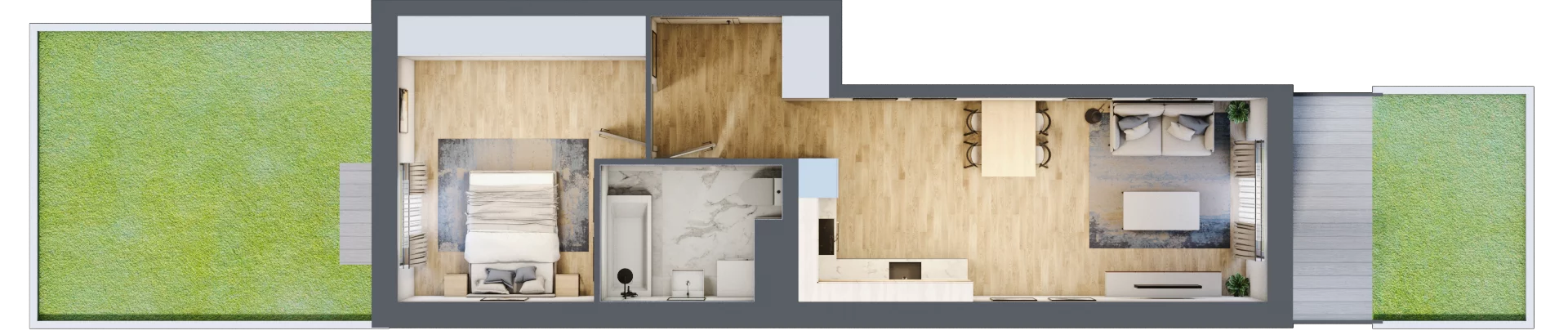 2 pokoje, mieszkanie 46,62 m², parter, oferta nr B12-K1-0-4, Żerniki Na Novo III, Wrocław, Żerniki, ul. Maxa Berga