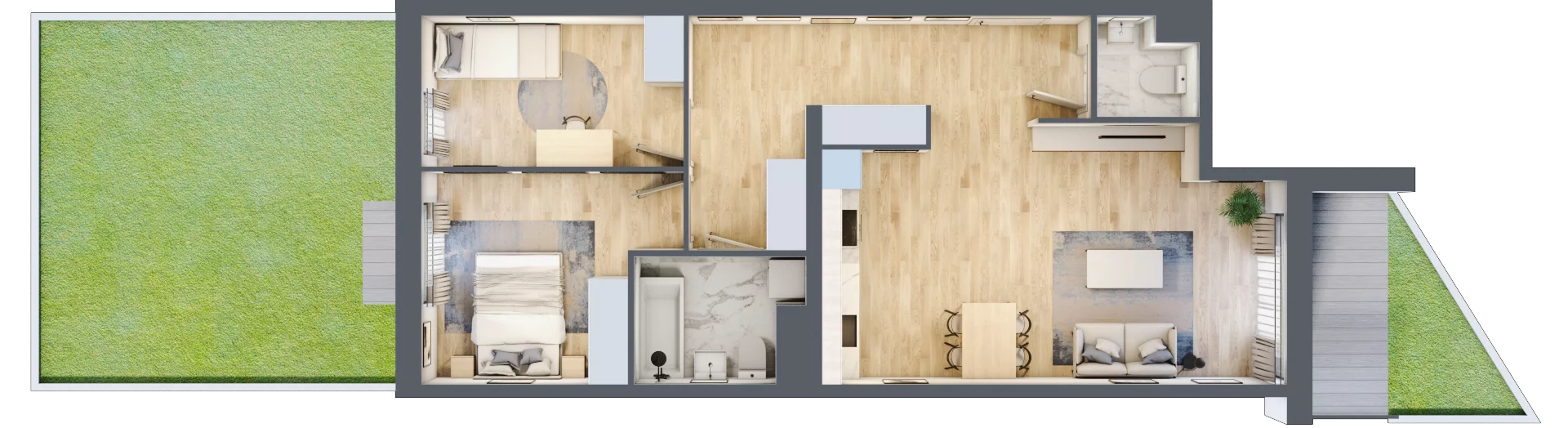 3 pokoje, mieszkanie 66,61 m², parter, oferta nr B12-K2-0-1, Żerniki Na Novo III, Wrocław, Żerniki, ul. Maxa Berga