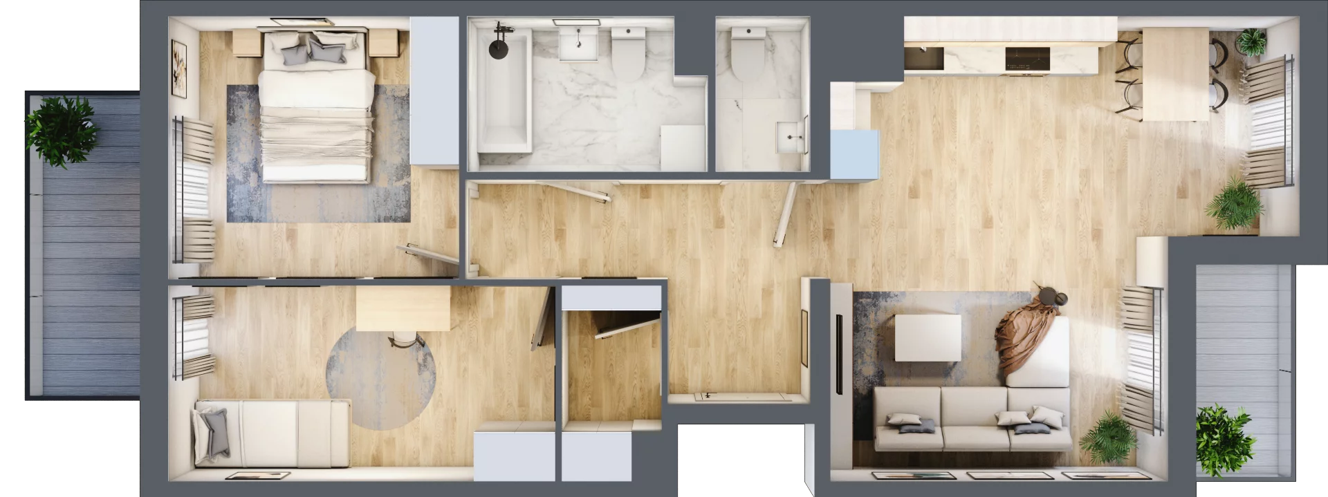 3 pokoje, mieszkanie 67,16 m², piętro 3, oferta nr B12-K3-3-1, Żerniki Na Novo III, Wrocław, Żerniki, ul. Maxa Berga