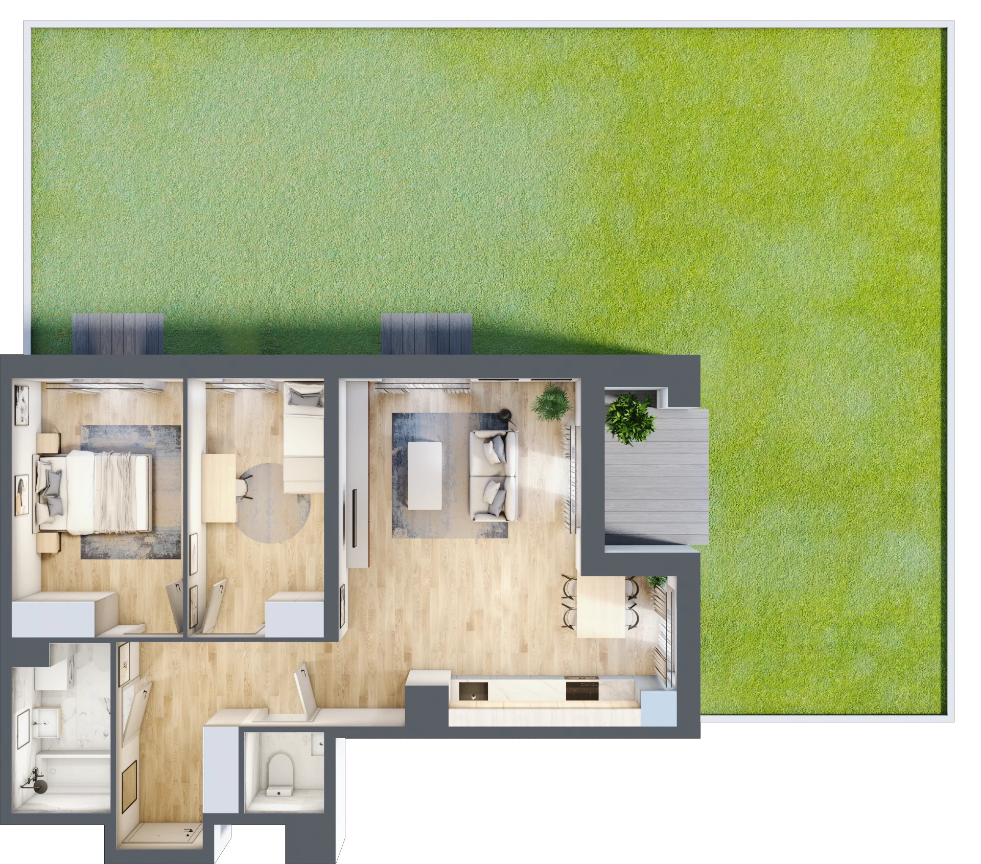 3 pokoje, mieszkanie 64,70 m², parter, oferta nr B12-K2-0-2, Żerniki Na Novo III, Wrocław, Żerniki, ul. Maxa Berga