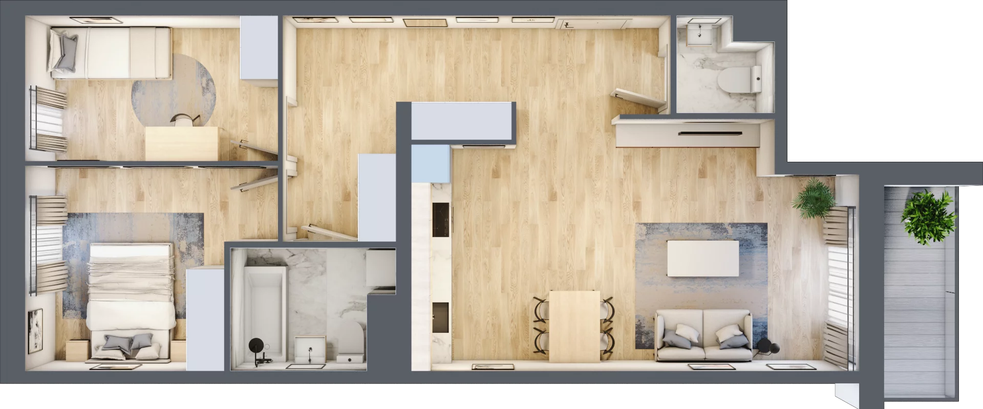 3 pokoje, mieszkanie 66,61 m², piętro 1, oferta nr B12-K2-1-1, Żerniki Na Novo III, Wrocław, Żerniki, ul. Maxa Berga