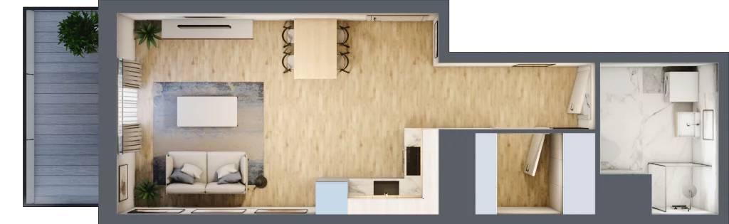 1 pokój, mieszkanie 35,00 m², piętro 4, oferta nr B12-K2-4-4, Żerniki Na Novo III, Wrocław, Żerniki, ul. Maxa Berga