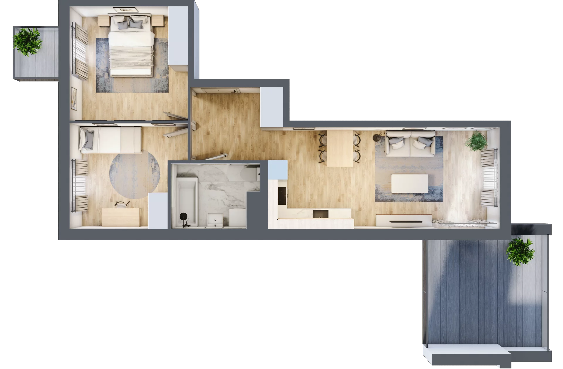 3 pokoje, mieszkanie 55,80 m², piętro 3, oferta nr B12-K1-3-4, Żerniki Na Novo III, Wrocław, Żerniki, ul. Maxa Berga