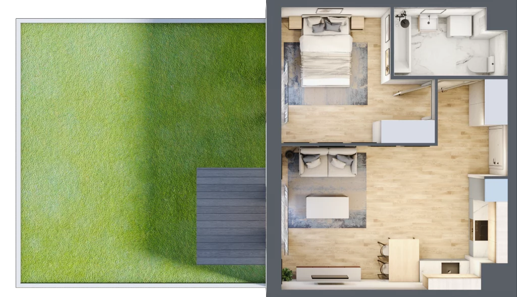 2 pokoje, mieszkanie 42,40 m², parter, oferta nr B12-K3-0-4, Żerniki Na Novo III, Wrocław, Żerniki, ul. Maxa Berga