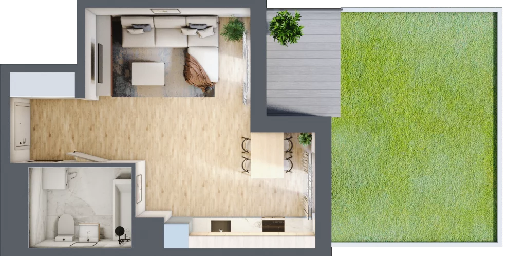 1 pokój, mieszkanie 33,82 m², parter, oferta nr B12-K2-0-4, Żerniki Na Novo III, Wrocław, Żerniki, ul. Maxa Berga
