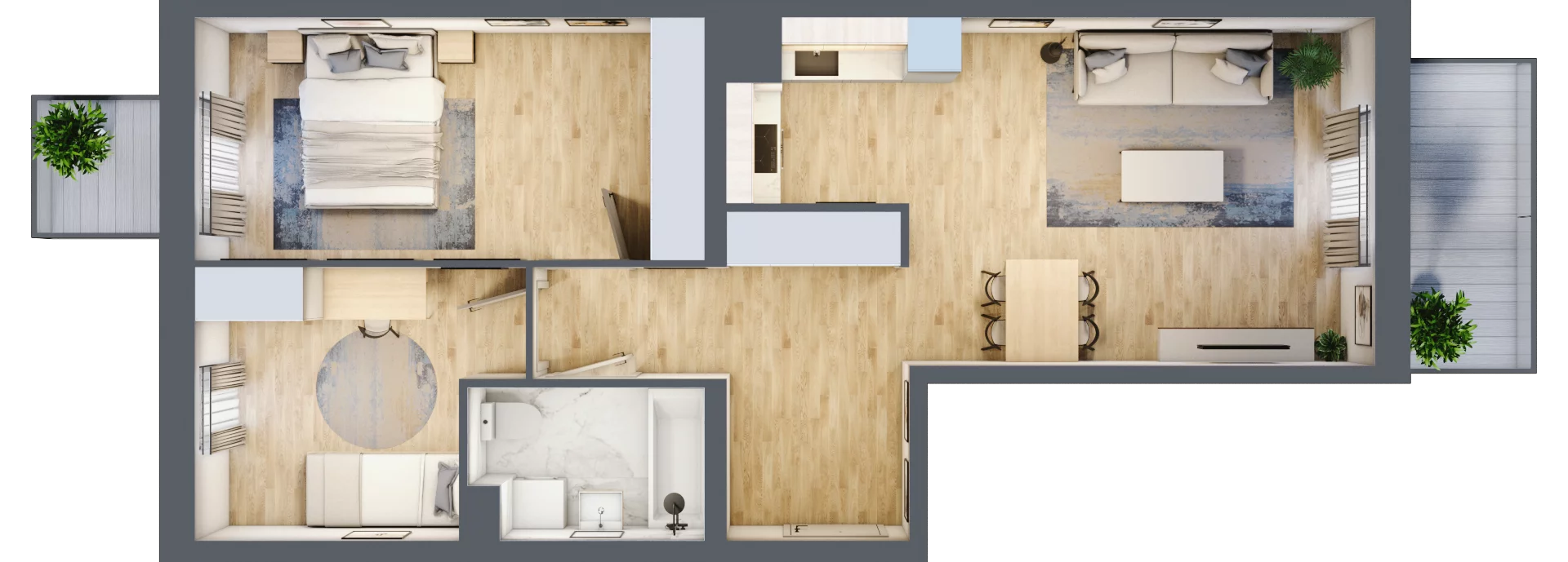 3 pokoje, mieszkanie 63,33 m², piętro 1, oferta nr B9-K2-1-4, Żerniki Na Novo III, Wrocław, Żerniki, ul. Maxa Berga