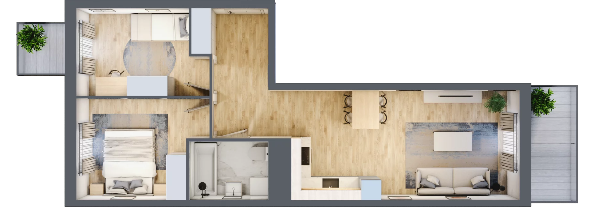 3 pokoje, mieszkanie 55,42 m², piętro 4, oferta nr B9-K5-4-1, Żerniki Na Novo III, Wrocław, Żerniki, ul. Maxa Berga