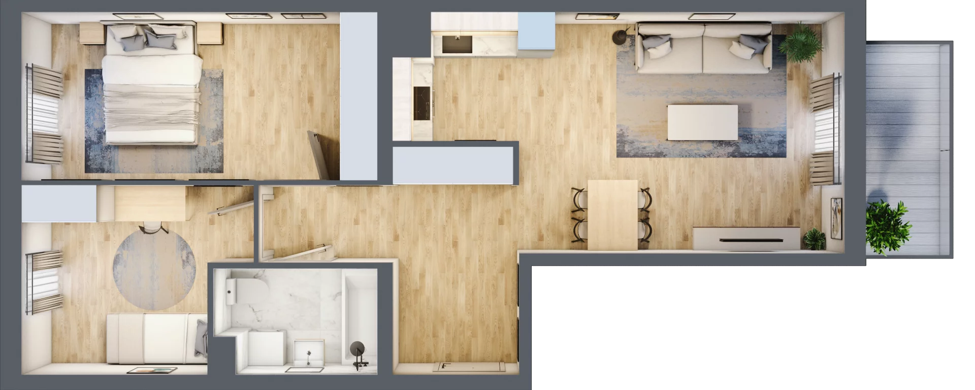3 pokoje, mieszkanie 63,91 m², piętro 3, oferta nr B9-K2-3-4, Żerniki Na Novo III, Wrocław, Żerniki, ul. Maxa Berga