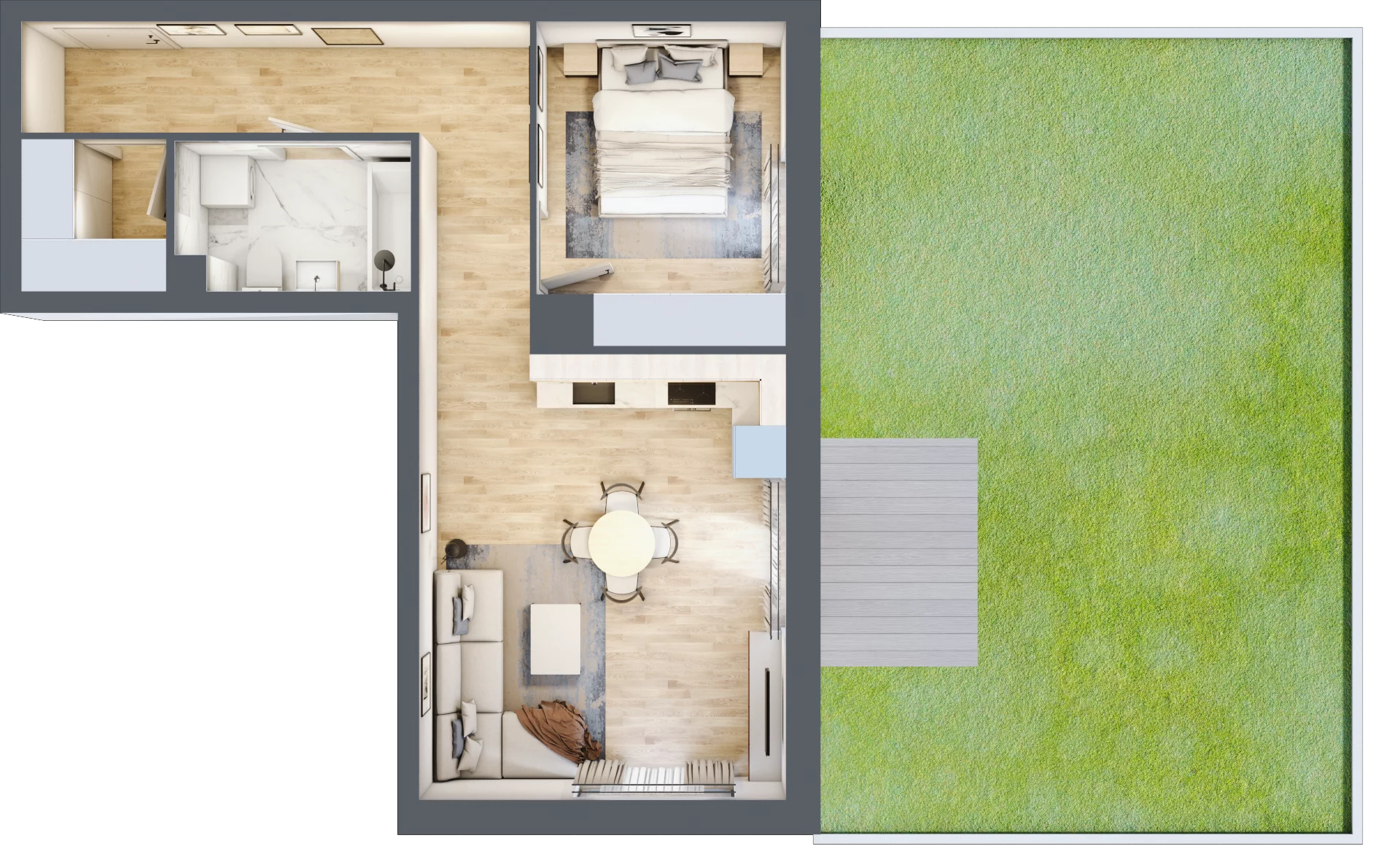 2 pokoje, mieszkanie 49,12 m², parter, oferta nr B9-K1-0-1, Żerniki Na Novo III, Wrocław, Żerniki, ul. Maxa Berga