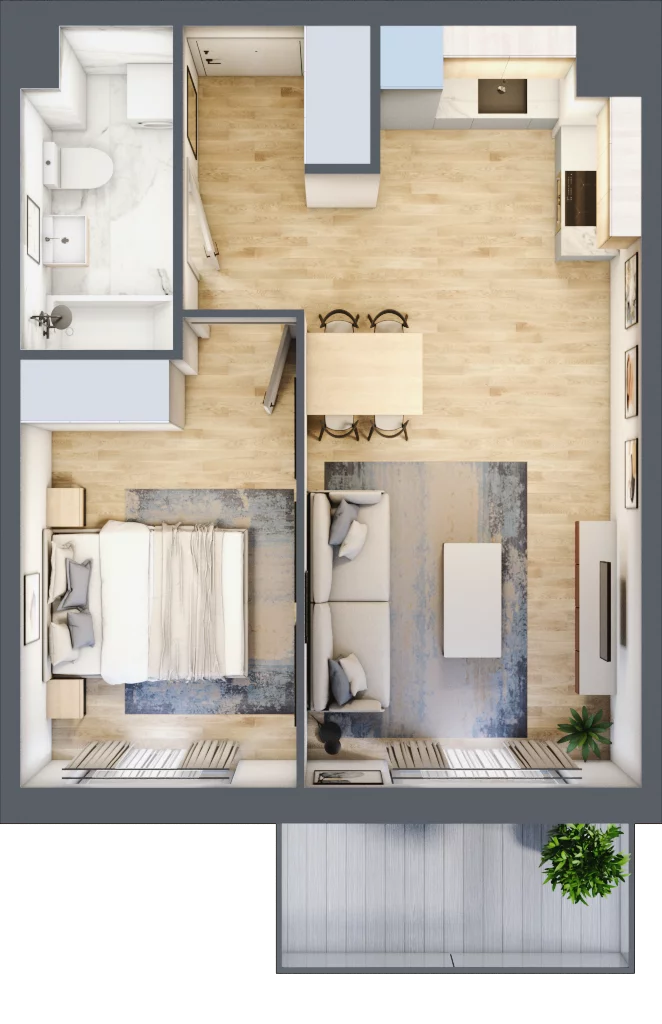 2 pokoje, mieszkanie 41,22 m², piętro 3, oferta nr B9-K3-3-3, Żerniki Na Novo III, Wrocław, Żerniki, ul. Maxa Berga