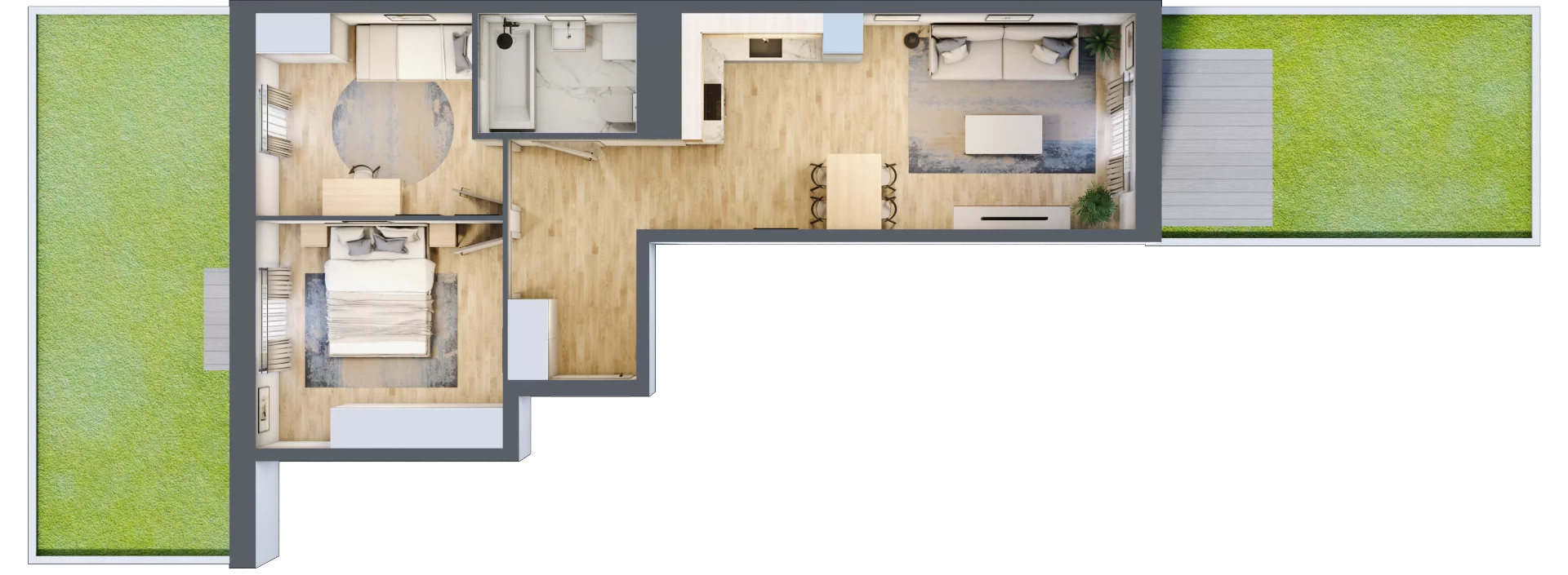 3 pokoje, mieszkanie 56,58 m², parter, oferta nr B9-K4-0-3, Żerniki Na Novo III, Wrocław, Żerniki, ul. Maxa Berga