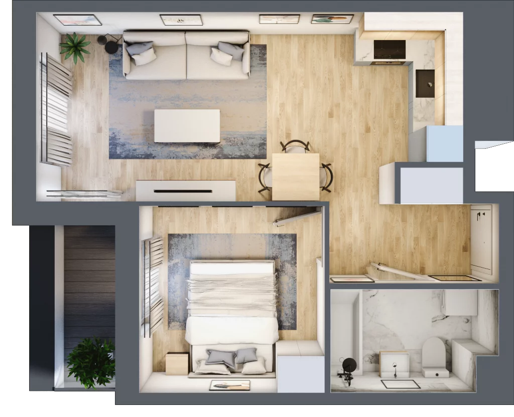 2 pokoje, mieszkanie 39,11 m², piętro 1, oferta nr B9-K1-1-8, Żerniki Na Novo III, Wrocław, Żerniki, ul. Maxa Berga