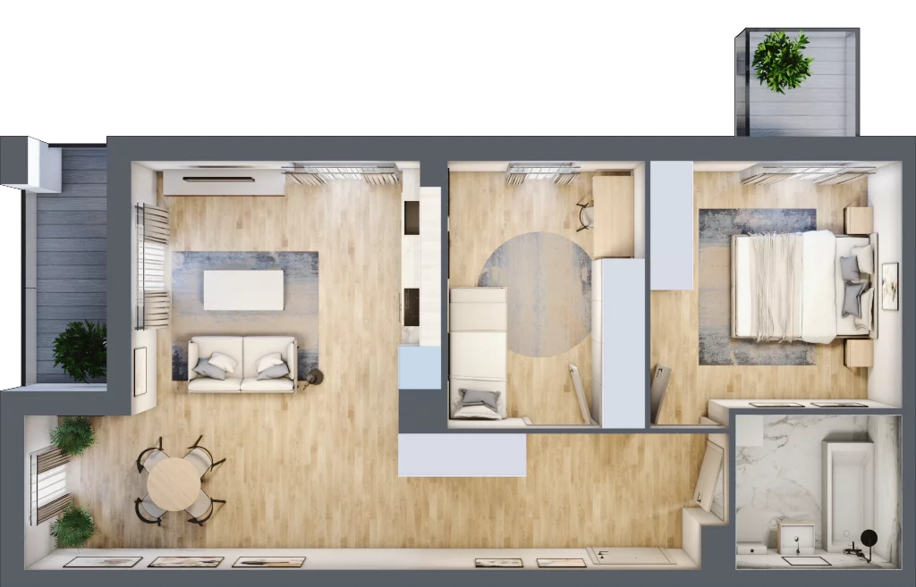 3 pokoje, mieszkanie 63,18 m², piętro 4, oferta nr B9-K2-4-1, Żerniki Na Novo III, Wrocław, Żerniki, ul. Maxa Berga