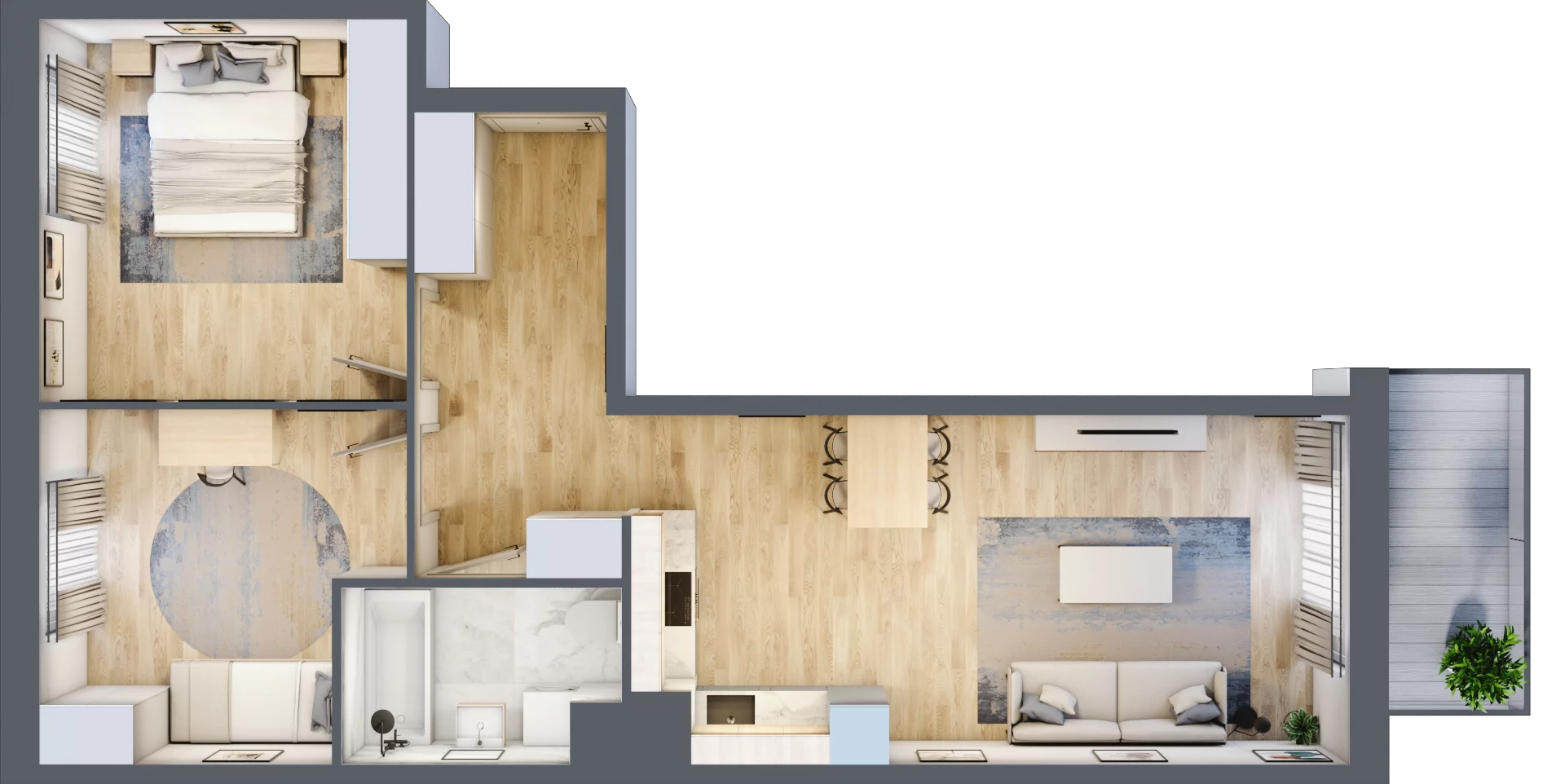 3 pokoje, mieszkanie 64,40 m², piętro 2, oferta nr B9-K3-2-1, Żerniki Na Novo III, Wrocław, Żerniki, ul. Maxa Berga
