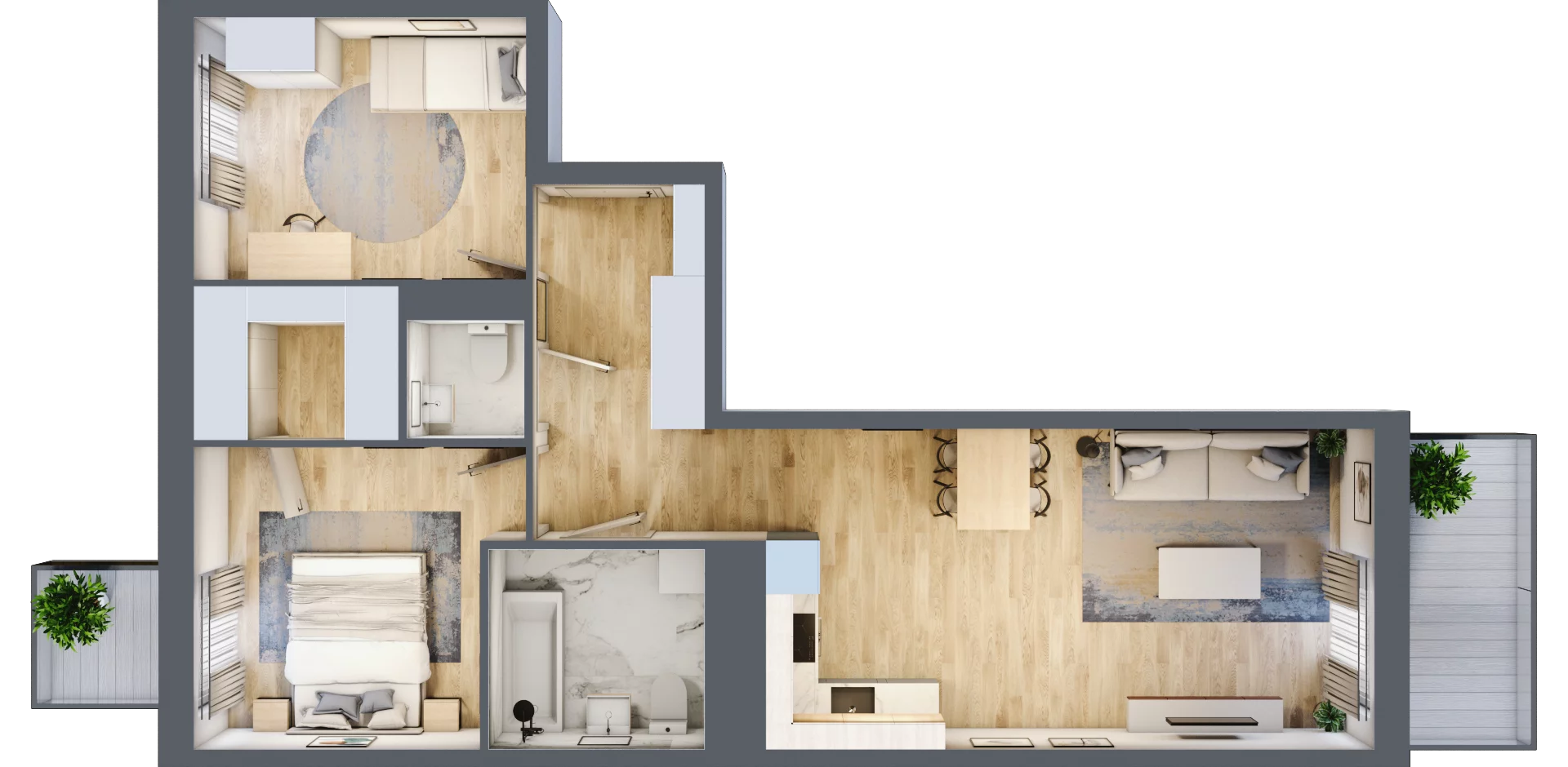 3 pokoje, mieszkanie 65,54 m², piętro 1, oferta nr B9-K4-1-1, Żerniki Na Novo III, Wrocław, Żerniki, ul. Maxa Berga