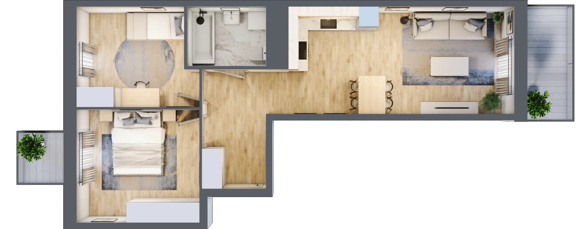3 pokoje, mieszkanie 56,58 m², piętro 2, oferta nr B9-K4-2-4, Żerniki Na Novo III, Wrocław, Żerniki, ul. Maxa Berga