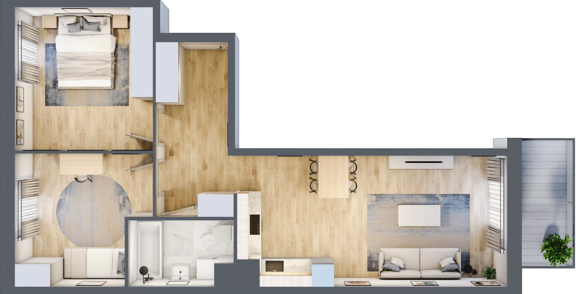 3 pokoje, mieszkanie 64,40 m², piętro 1, oferta nr B9-K3-1-1, Żerniki Na Novo III, Wrocław, Żerniki, ul. Maxa Berga