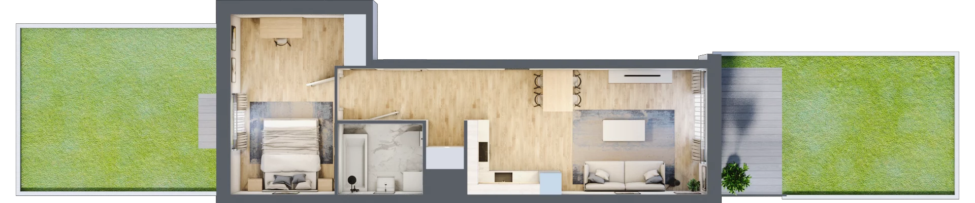 2 pokoje, mieszkanie 49,51 m², parter, oferta nr B9-K3-0-1, Żerniki Na Novo III, Wrocław, Żerniki, ul. Maxa Berga