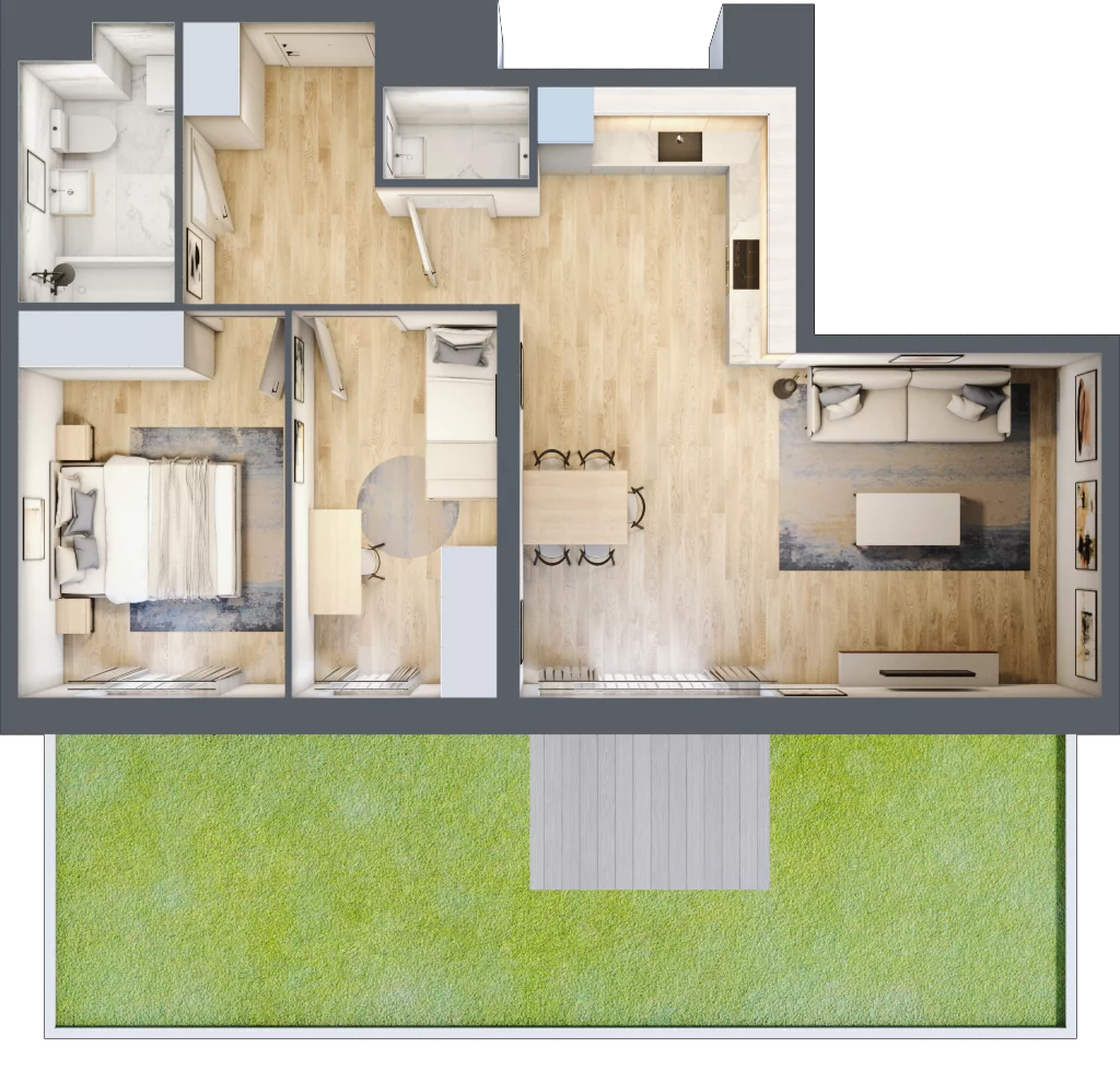 3 pokoje, mieszkanie 66,01 m², parter, oferta nr B9-K5-0-2, Żerniki Na Novo III, Wrocław, Żerniki, ul. Maxa Berga