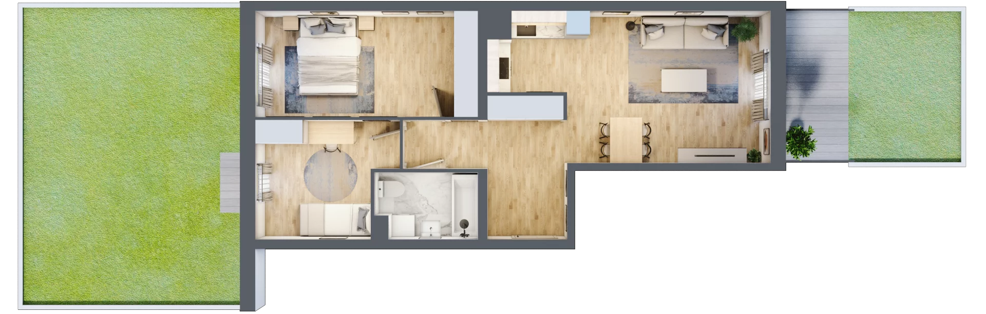 3 pokoje, mieszkanie 63,33 m², parter, oferta nr B9-K2-0-2, Żerniki Na Novo III, Wrocław, Żerniki, ul. Maxa Berga