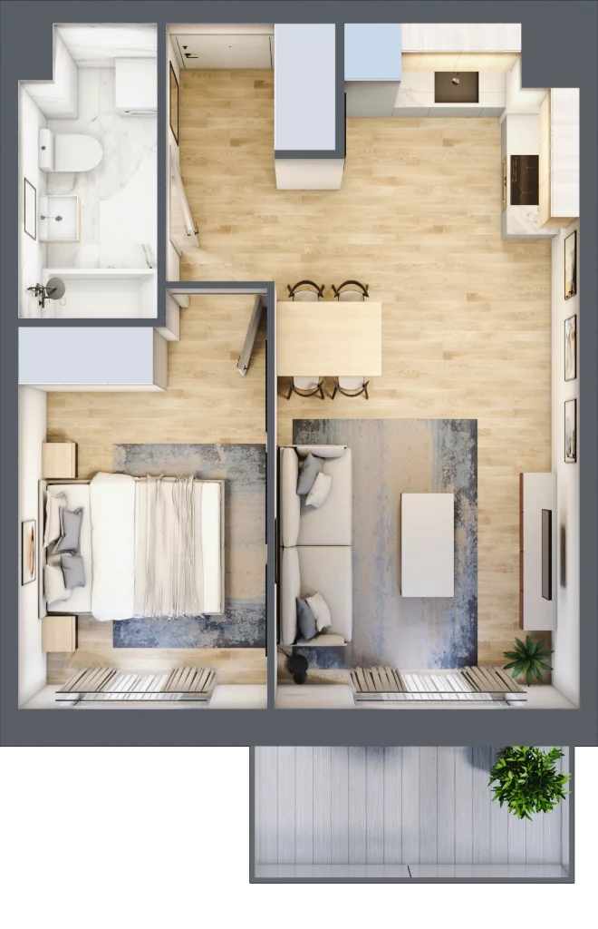 2 pokoje, mieszkanie 40,91 m², piętro 2, oferta nr B9-K3-2-3, Żerniki Na Novo III, Wrocław, Żerniki, ul. Maxa Berga
