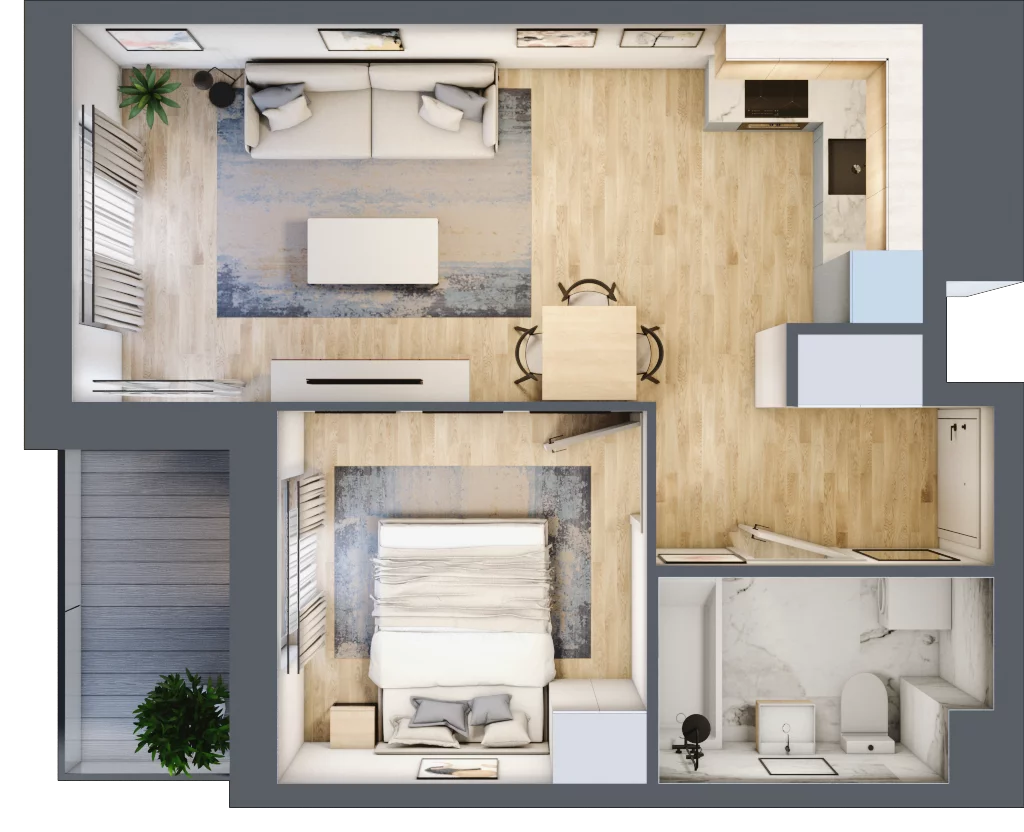 2 pokoje, mieszkanie 39,11 m², piętro 2, oferta nr B9-K1-2-8, Żerniki Na Novo III, Wrocław, Żerniki, ul. Maxa Berga