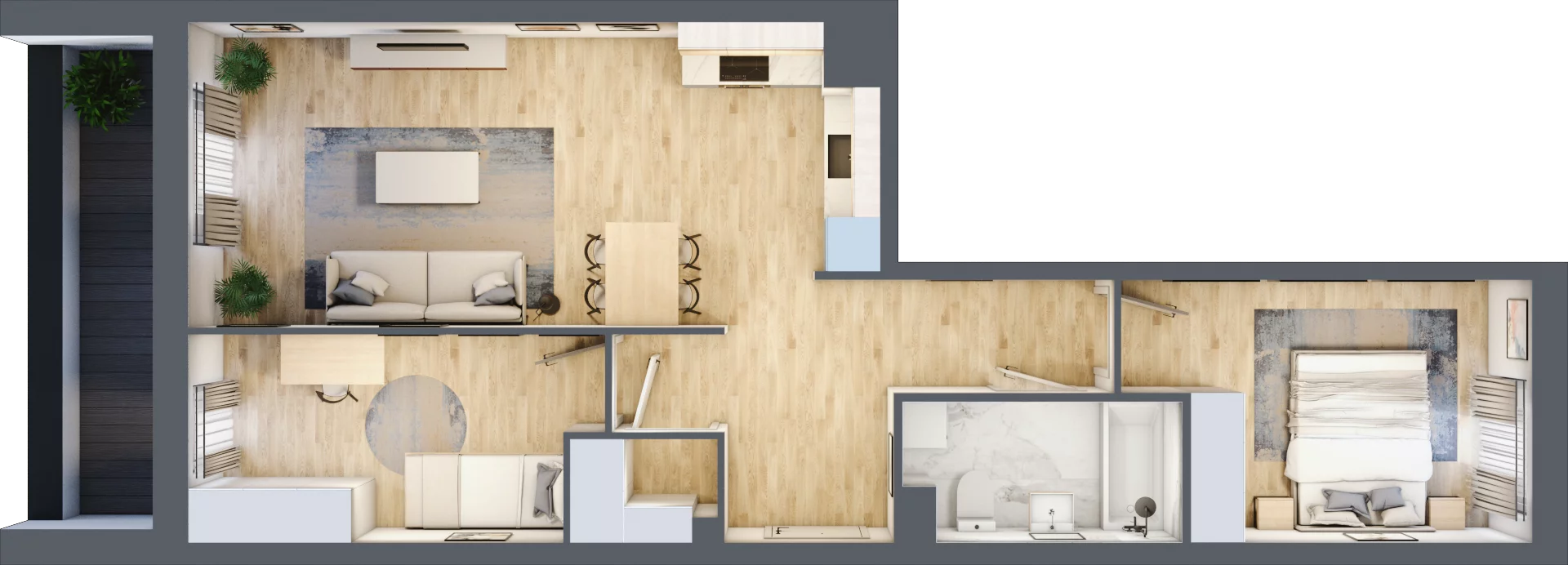 3 pokoje, mieszkanie 62,59 m², piętro 1, oferta nr B9-K1-1-10, Żerniki Na Novo III, Wrocław, Żerniki, ul. Maxa Berga