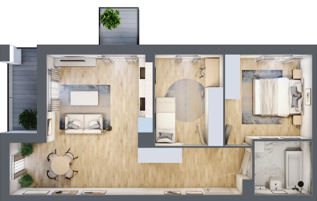 3 pokoje, mieszkanie 62,13 m², piętro 2, oferta nr B9-K2-2-1, Żerniki Na Novo III, Wrocław, Żerniki, ul. Maxa Berga