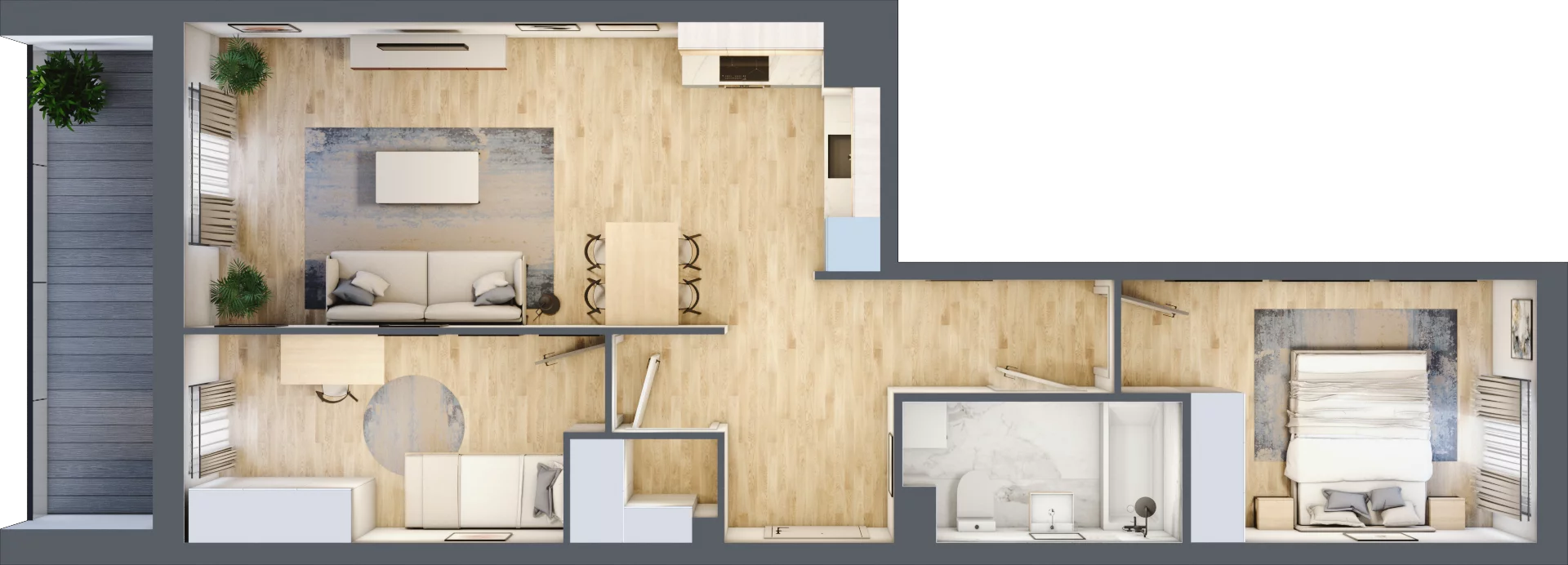 3 pokoje, mieszkanie 63,10 m², piętro 3, oferta nr B9-K1-3-10, Żerniki Na Novo III, Wrocław, Żerniki, ul. Maxa Berga
